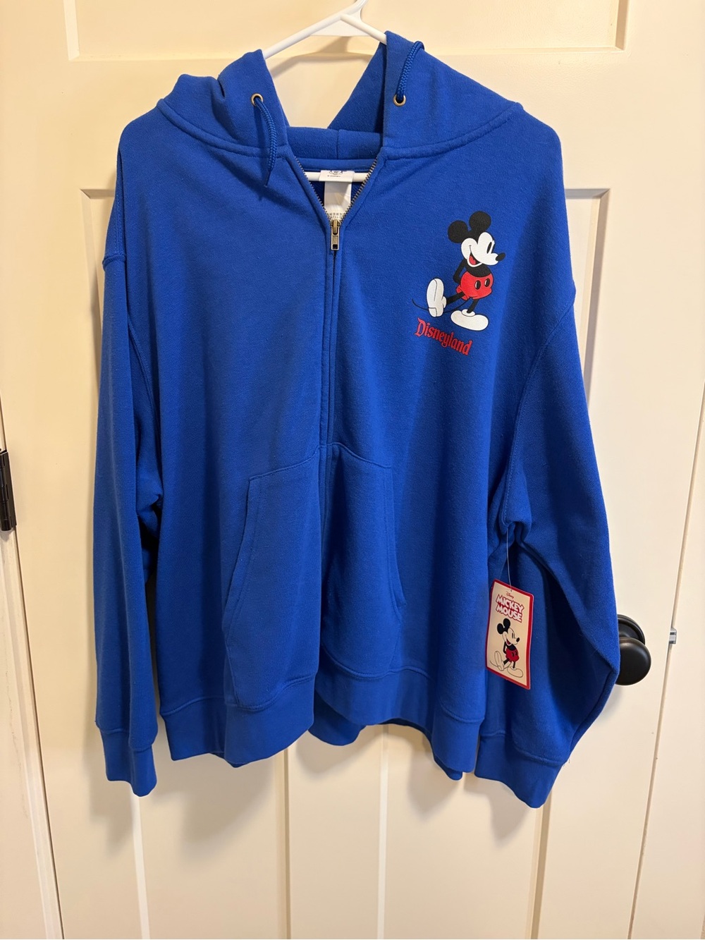 Disney Men’s Royal Blue Mickey Mouse Zip-Up Hoodie NWT